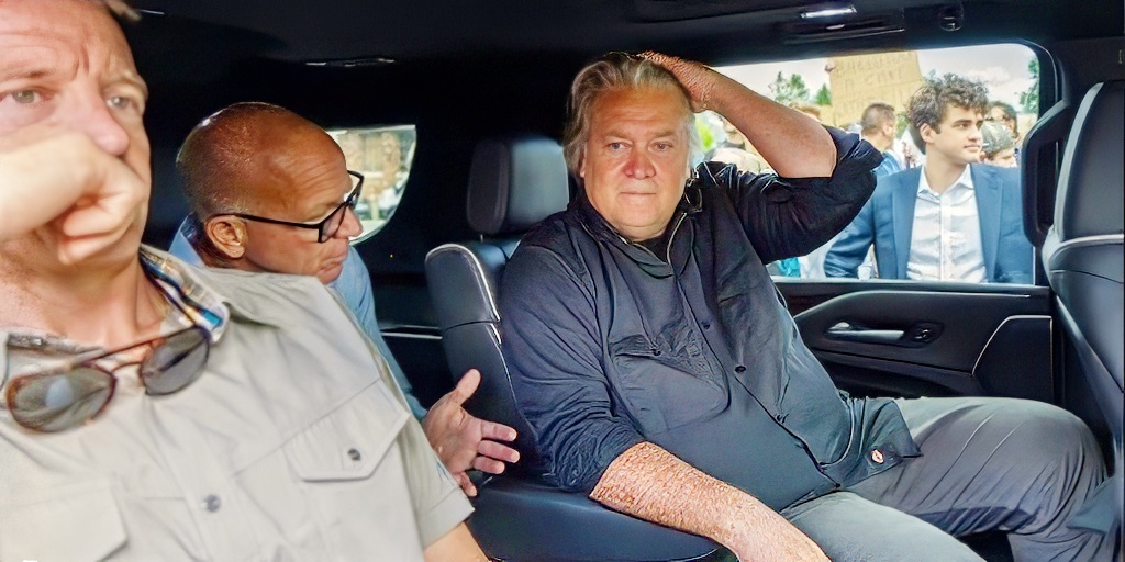 Three men sitting inside a car, engaged in a conversation, about one man's Federal Prison matters while a man outside is visible in the background. One of the men is holding his head while another is preparing him for what he can expect in a white-collar crime facility.